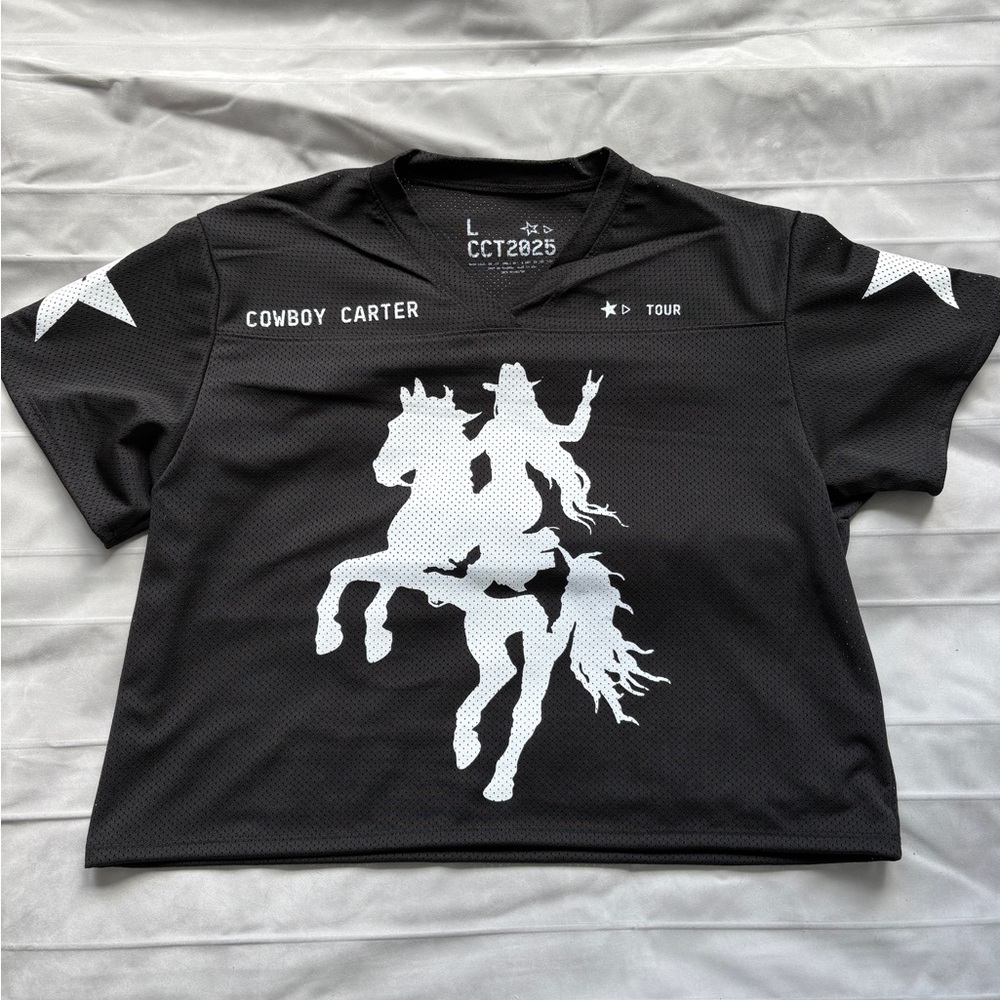Official Beyoncé Cowboy Carter Merch Size L Black Jersey NWOT beyonce